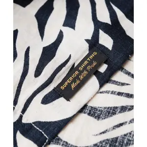 Printed linen open-collar shirt Superdry image-5