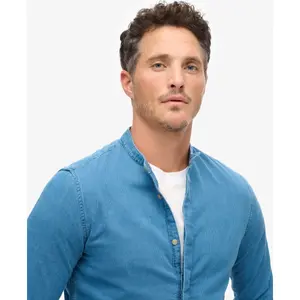Chemise à col tunisien indigo Superdry The Merchant Store image-4