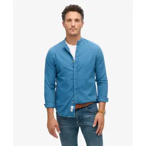 Chemise à col tunisien indigo Superdry The Merchant Store image-2