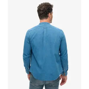 Chemise à col tunisien indigo Superdry The Merchant Store image-3