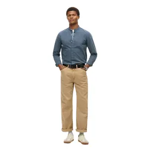 Indigo shirt with a Tunisian collar Superdry The Merchant Store image-1