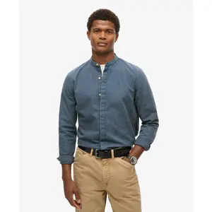 Indigo shirt with a Tunisian collar Superdry The Merchant Store image-2