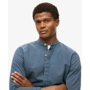 Indigo shirt with a Tunisian collar Superdry The Merchant Store image-4