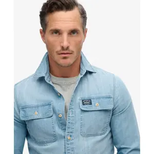 Embroidered long-sleeve shirt Superdry image-5