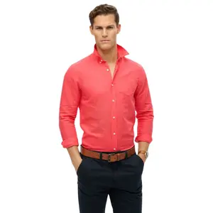 Long sleeve cotton linen shirt Superdry image-1