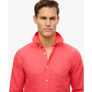 Long sleeve cotton linen shirt Superdry image-3