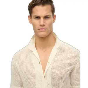 Texturerad stickad skjorta Superdry image-4