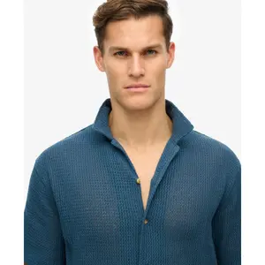 Texturerad stickad skjorta Superdry image-4