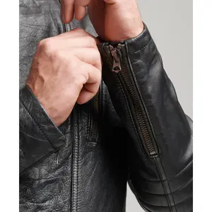 Leren jas Superdry Vintage Racer image-5