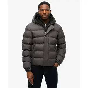 Doudoune à capuche en tweed Superdry image-1