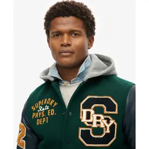 Giacca bomber con cappuccio e patch Superdry College image-6