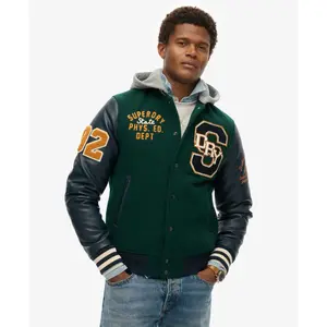 Giacca bomber con cappuccio e patch Superdry College image-2