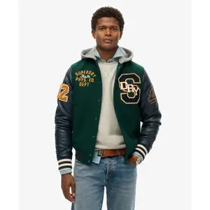 Giacca bomber con cappuccio e patch Superdry College image-3