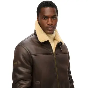 Synthetic sheepskin aviator jacket Superdry image-6