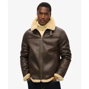 Synthetic sheepskin aviator jacket Superdry image-1