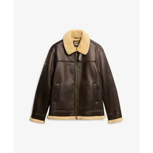 Synthetic sheepskin aviator jacket Superdry image-0