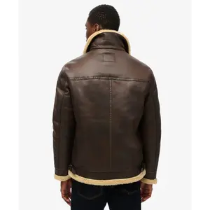 Synthetic sheepskin aviator jacket Superdry image-5
