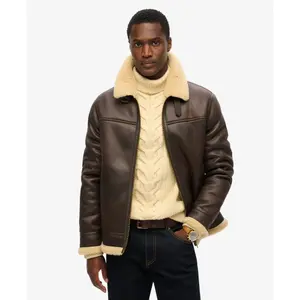 Synthetic sheepskin aviator jacket Superdry image-2