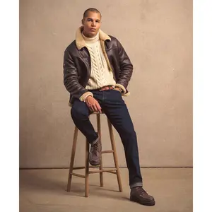 Synthetic sheepskin aviator jacket Superdry image-4