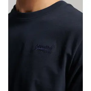 Organic cotton embroidered T-shirt Superdry Vintage Logo image-3