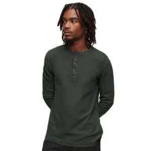 T-shirt gaufré à col tunisien et manches longues Superdry image-0