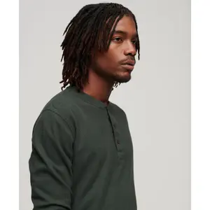 T-shirt gaufré à col tunisien et manches longues Superdry image-2