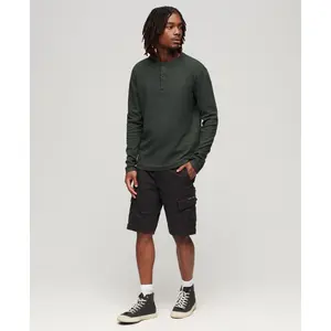 T-shirt gaufré à col tunisien et manches longues Superdry image-1