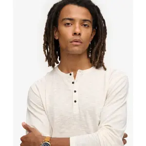 Camiseta de manga larga con cuello tunecino de jersey Superdry image-4