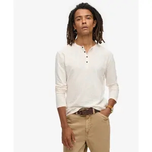 Camiseta de manga larga con cuello tunecino de jersey Superdry image-1