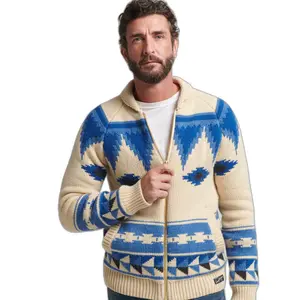 Cardigan zippé col châle à motif Superdry image-0
