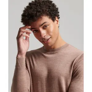 Camisola de gola redonda em lã merino Superdry image-4