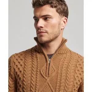 1/2 zip cable knit sweater Superdry Vintage Jacob image-3