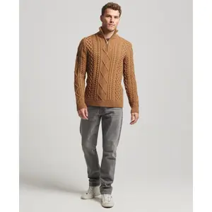 1/2 zip cable knit sweater Superdry Vintage Jacob image-2