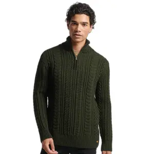 1/2 zip cable knit sweater Superdry Vintage Jacob image-0