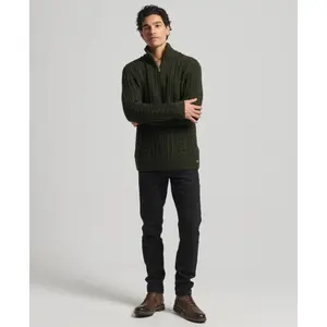 1/2 zip cable knit sweater Superdry Vintage Jacob image-1