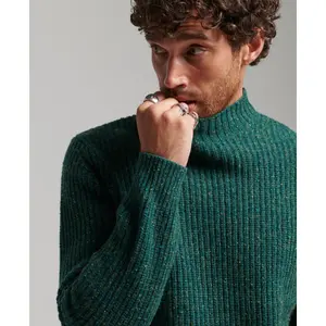 Pull à col cheminée en laine mélangée effet tweed Superdry image-1