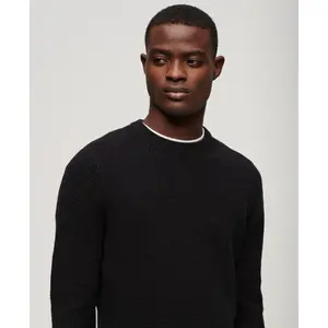 Pull ras du cou en maille texturée Superdry image-3