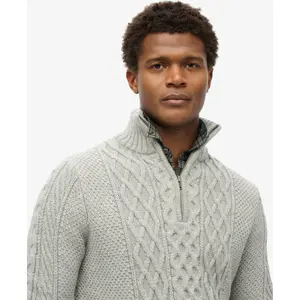 Pull col zippé torsadé Superdry Jacob image-3