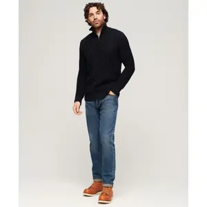 Pull demi zip en tricot Superdry Jacob Cable image-2