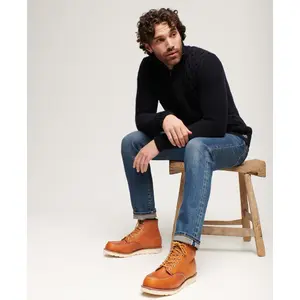 Pull demi zip en tricot Superdry Jacob Cable image-3