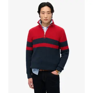 Striped jumper with a zip collar Superdry Classic image-1