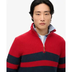 Striped jumper with a zip collar Superdry Classic image-4