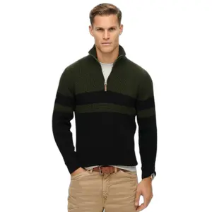 Sweater riscado com gola zipada Superdry Classic image-1
