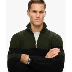 Sweater riscado com gola zipada Superdry Classic image-4