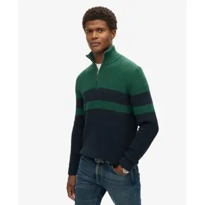 Striped jumper with a zip collar Superdry Classic image-3