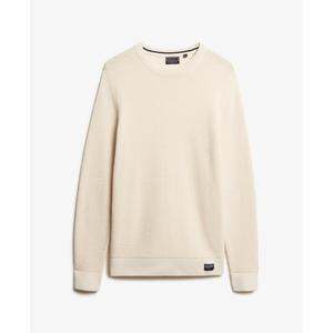 m6110657a-6zc-rundhalspullover-aus-strukturierter-maschenware-superdry-ecru-meliert