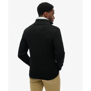 Sweter z kołnierzem typu camionneur, dzianina i bawełna Superdry image-4