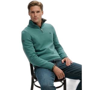 Wciągana bawełniana bluzka z kołnierzykiem typu camionneur Superdry image-1