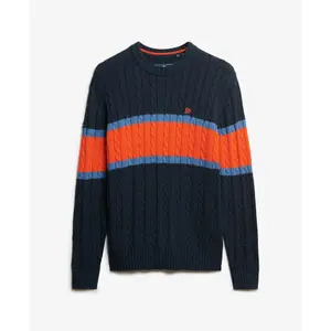 Striped jumper in twisted cotton knit Superdry image-0
