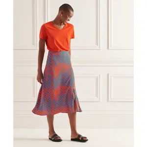 Dames t-shirt met v-hals en borstzakje Superdry image-1